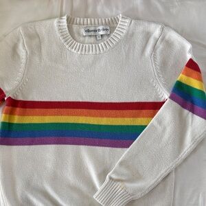 Ellsworth & Ivey Women's Sweater with Rainbow Stripes